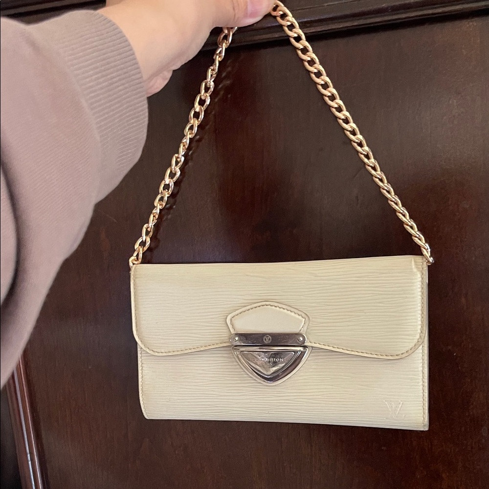 Louis Vuitton Cream Eugénie Koala Epi Leather Wallet with Silver Hardware